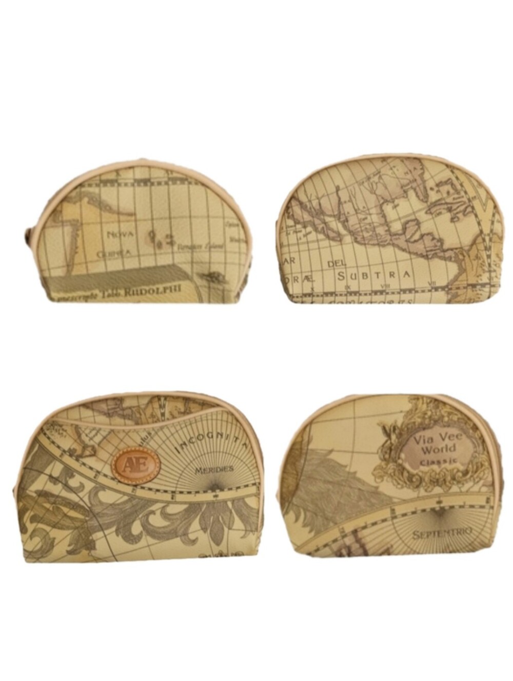 Set Of 4 Allan Edward World Map Nesting Bags